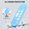 [2 Pcs] Silicone Remote Case for Google TV Streamer 4K Voice Remote 2024,Shockproof Remote Cover for Google TV Streamer 4K Voice Remote, Remote Protective Cover with Lanyard (Glow Blue+Glow Green) view 4
