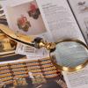 JSEIAJB Brass Magnifier, Antique Handle 10X Reading Glass for Reading Book Recognition Gift Retro view 3