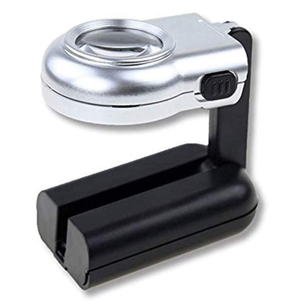 JSEIAJB Mini Three-Folding 10X Magnifier Zinc Alloy Magnifier Magnifying Glass with Scale for Textile Optical Jewelry Tool