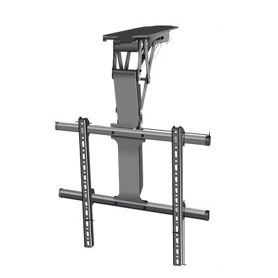 Adjustable Ceiling TV Mount Bracket - Motorized Tv Mount, 0-85 Flip Down TV/Monitor Bracket, 32-70 Inch Electric TV Lift, Remote Control Large Flip Down Motorized Pitched Roof (Black)