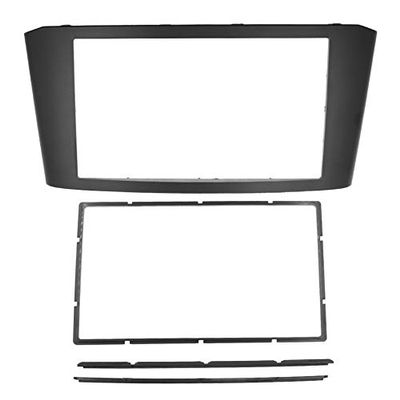 Car Front Side Air Outlet Vent Frame Trim Compatib Car 2 Din DVD Frame Stereo Panel Fascia/Fit for Toyota Avensis 2008 Radio Facia Dash Installation Trim Kit Bezel ABS Silver Car Stereo Radio Fascia