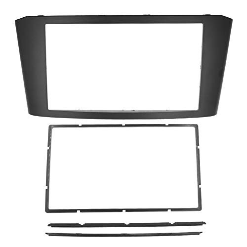 Car Front Side Air Outlet Vent Frame Trim Compatib Car 2 Din DVD Frame Stereo Panel Fascia/Fit for Toyota Avensis 2008 Radio Facia Dash Installation Trim Kit Bezel ABS Silver Car Stereo Radio Fascia