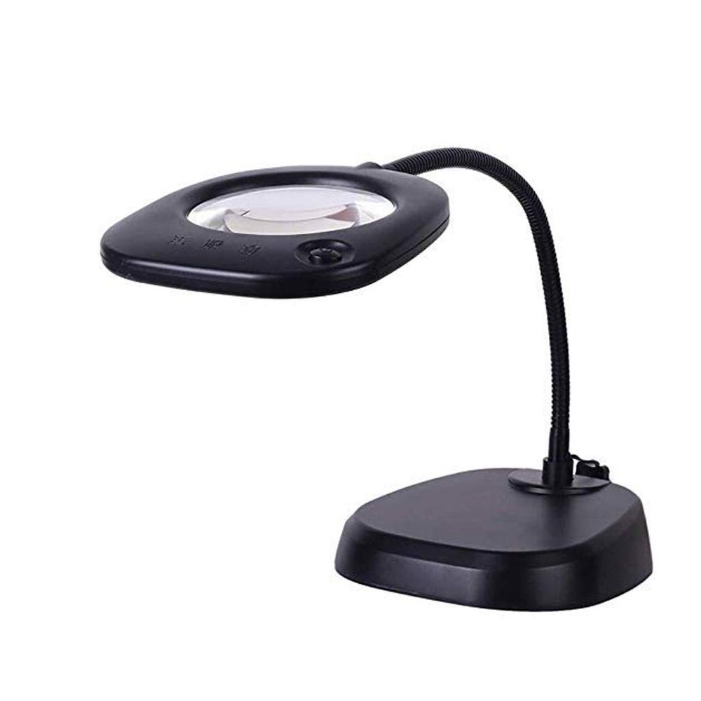 JSEIAJB Desktop Magnifying Glass,LED Lighted Magnifier with Stand Folding Design Hands Glass for