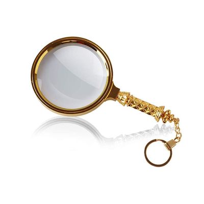 JSEIAJB Handheld Metal Handle Old Man Reading Looking at Magnifying Glass High Magnification 10 Times Microscope