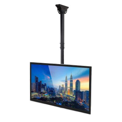 Adjustable TV Ceiling Mount Bracket - TV Wall Mount Bracket Fits 32-65 Inch 4K TVs, Adjustable Height Telescoping Tilt and Swivel Flat Screen Display, Black (Size : 60cm-90cm)