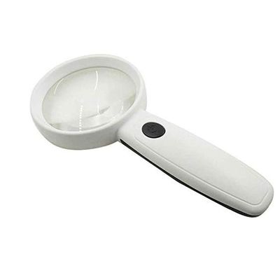 JSEIAJB Hand-held MagnifierLED Light, Reading Glass Lens Jewelry Loupe White for The Elderly Reading Maintenance