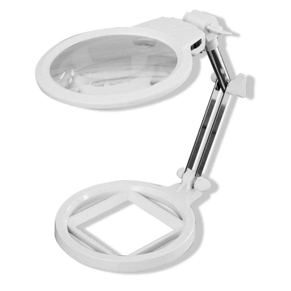 JSEIAJB Desktop Repair Reading Magnifier, Student Elderly Reading Newspaper with LED Light Desktop Magnifier