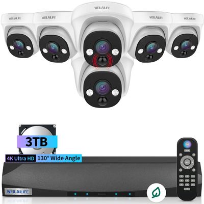 2-Way Audio Wired Security Camera System, Home Video Security Cameras Systems, Outdoor POE IP Cameras Surveillance DVR Kits