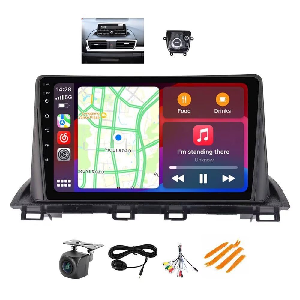 Biorunn Radio for Mazda 3 2014-2019 Without OEM Touch Screen GPS 2G+64G