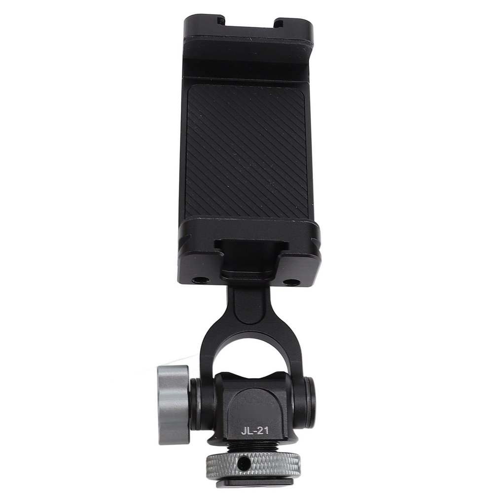 Aluminum Alloy 360 Rotation Cell Phone Mount Adapter with Cold Shoe, for Camera Tripod Photography, Quick Installation Standard Dovetail Groove Design, CNC Integrated Processing