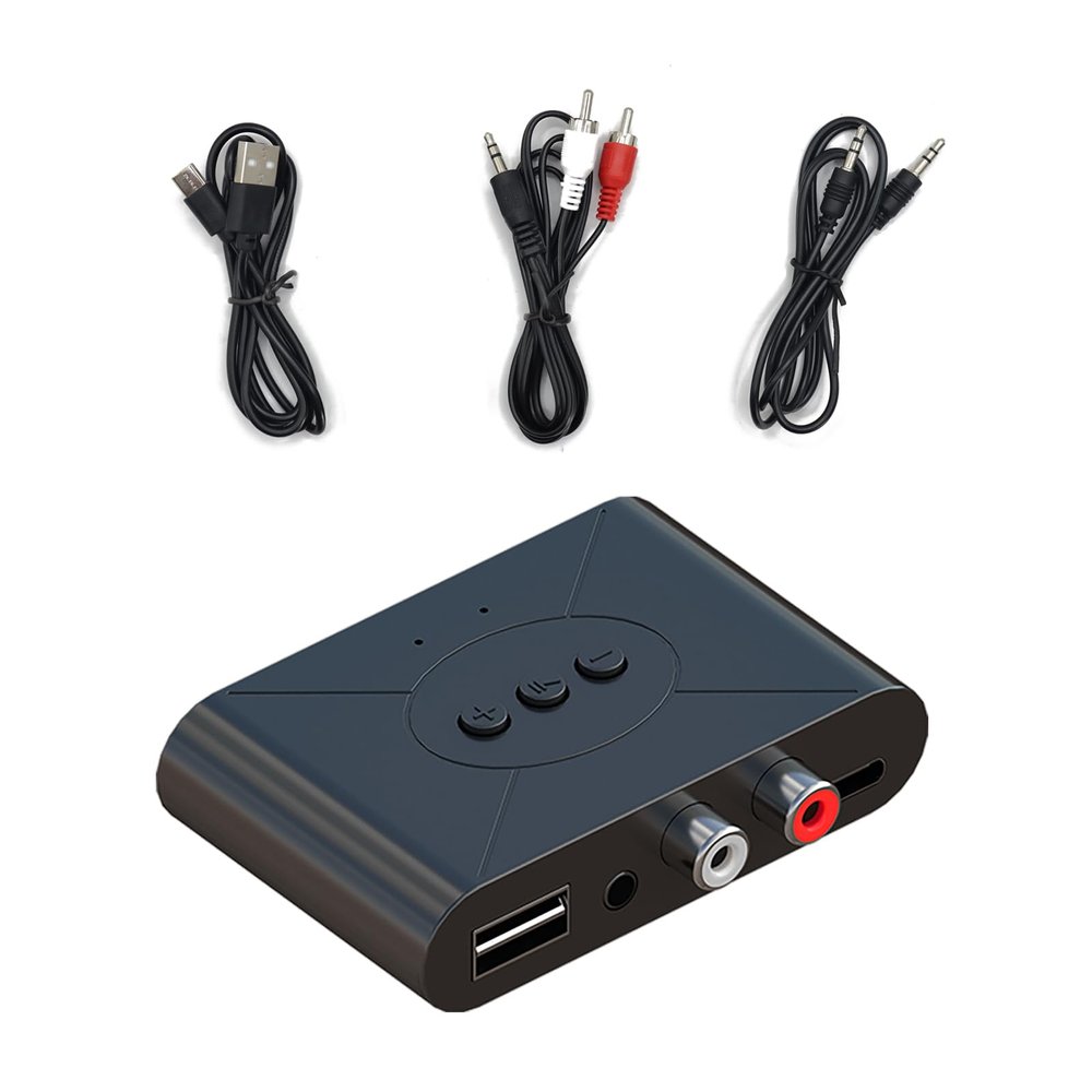 Bluetooth 5.3 Audio Receiver Wireless RCA Bluetooth Adapter for Stereo Wireless Audio Receiver/USB Flash Drive/NFC One-Touch Connection for Car Speakers and Headphones