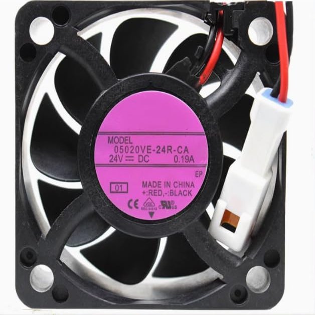 05020VE-24R-CA DC24V 0.19A 50x50x20mm 5cm 2-Wire Cooling Fan