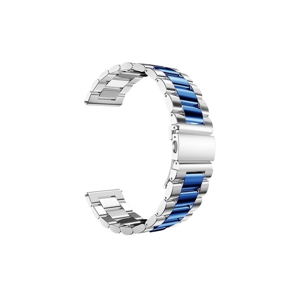 20mm 22mm band fit For Samsung Galaxy watch 6/5 pro/4 Classic metal link Stainless Steel bracelet fit for amazfit GTS-GTR-4-3-2e-mini strap(Silver Blue 11,For Galaxy 6-5-5 pro)