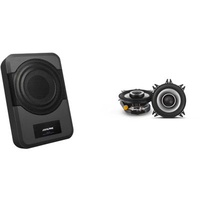 Alpine S2-S40 - Next-Generation S-Series 4" Coaxial Speaker Set w/PWE-S8 Powered 8inch Woofer Bundle