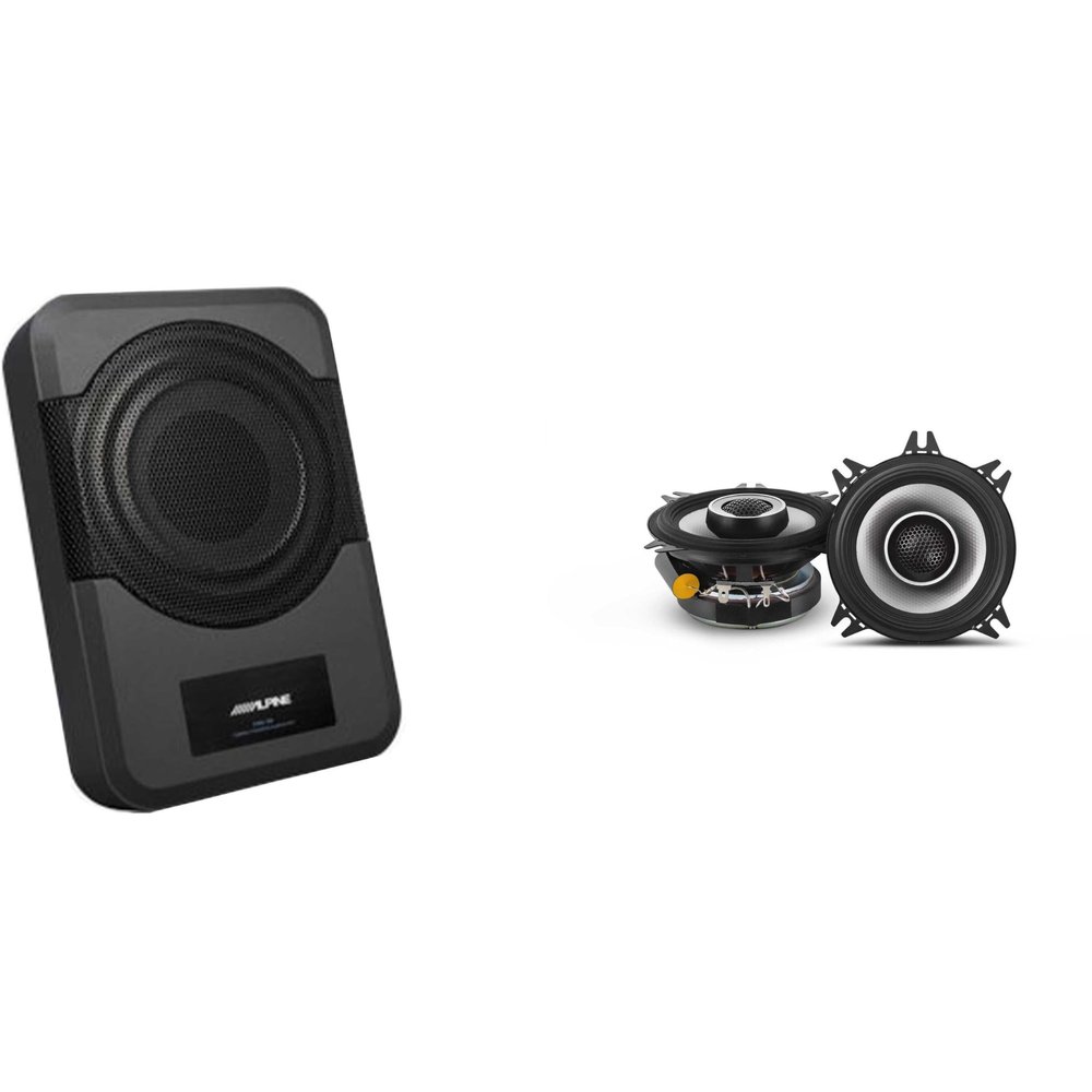 Alpine S2-S40 - Next-Generation S-Series 4" Coaxial Speaker Set w/PWE-S8 Powered 8inch Woofer Bundle