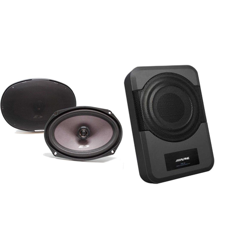 Alpine SXE-6926S 6x9 2-Way Coaxial Speakers (Pair) w/PWE-S8 Powered 8inch Woofer Bundle