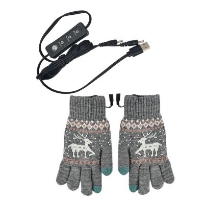 Heated Winter Gloves - Heated Winter Gloves, USB Heated Gloves for Typing | Touchscreen Heated Gloves Full Finger, Adjustable Temperature Hand Warmers for Men Women | Warm Work Gloves for Cold Weather