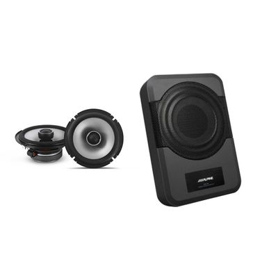 Alpine S2-S65 - Next-Generation S-Series 6.5" Coaxial Speaker Set w/PWE-S8 Powered 8inch Woofer Bundle