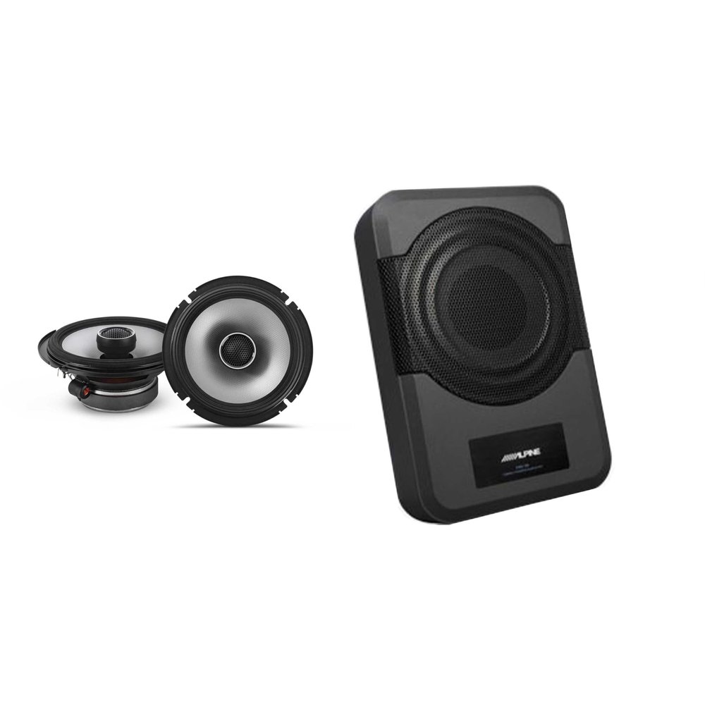 Alpine S2-S65 - Next-Generation S-Series 6.5" Coaxial Speaker Set w/PWE-S8 Powered 8inch Woofer Bundle
