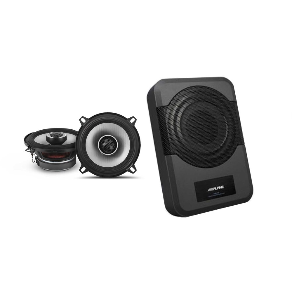 Alpine S2-S50 - Next-Generation S-Series 5.25" Coaxial Speaker Set w/PWE-S8 Powered 8inch Woofer Bundle