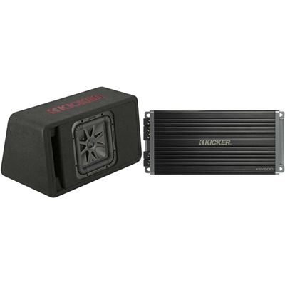 Kicker 45VL7R102 Single 10" L7R Loaded Vented Enclosure - 500 Watts RMS - w/ Key5001 Amp Bundle