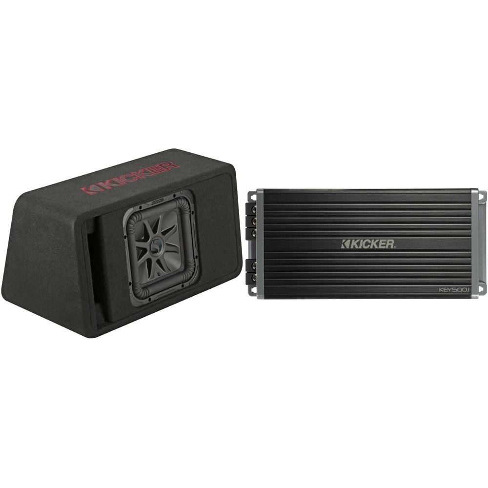 Kicker 45VL7R102 Single 10" L7R Loaded Vented Enclosure - 500 Watts RMS - w/ Key5001 Amp Bundle