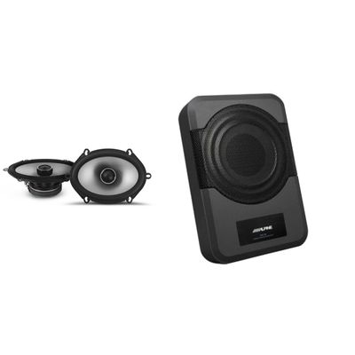 Alpine S2-S68 - Next-Generation S-Series 6x8 Coaxial Speaker Set w/PWE-S8 Powered 8inch Woofer Bundle