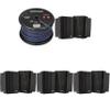 KICKER (4 Pair KB6B 2-Way Full Range Indoor Outdoor Speakers (Pair) Weatherproof Speakers for Patio Garage Poolside in-Home, Black & 400ft Speaker Wire Bundle view 1