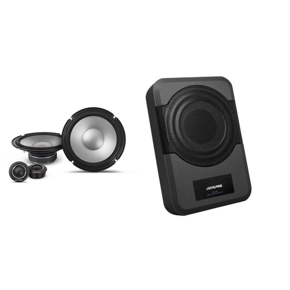 Alpine S2-S80C - Next-Generation S-Series 8" Component Speaker Set w/PWE-S8 Powered 8inch Woofer Bundle