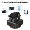 Motorized Tripod Head with Remote Control 360 Degree Rotation 2.2kg Load Capacity Smartphone Clip Type C Charging, 2.4G Remote for DSLR Cameras Smartphones Live Streaming view 2