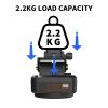 Motorized Tripod Head with Remote Control 360 Degree Rotation 2.2kg Load Capacity Smartphone Clip Type C Charging, 2.4G Remote for DSLR Cameras Smartphones Live Streaming view 3