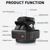 Motorized Tripod Head with Remote Control 360 Degree Rotation 2.2kg Load Capacity Smartphone Clip Type C Charging, 2.4G Remote for DSLR Cameras Smartphones Live Streaming view 4