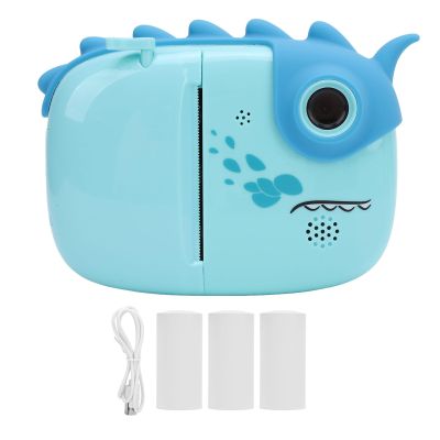 48MP Digital Camera Front Rear Dual Lens 1080P Instant Print Camera Thermal Printing Camera (Blue)