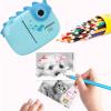 48MP Digital Camera Front Rear Dual Lens 1080P Instant Print Camera Thermal Printing Camera (Blue) view 3