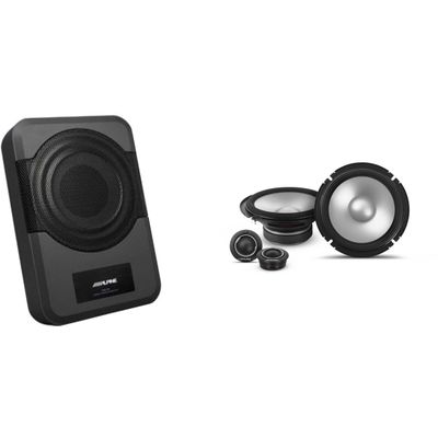 Alpine S2-S65C - Next-Generation S-Series 6.5" Component Speaker Set w/PWE-S8 Powered 8inch Woofer Bundle