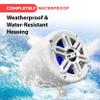 Pyle 4" Waterproof Off-Road Marine Speakers - 2-Way Full Range Stereo System with 360 Rotatable Bracket, Rugged Weatherproof Design, Ideal for ATVs, UTVs, Jeeps, Boats, and Wakeboards, White Colored view 3