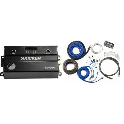 Kicker 47KEYLOC Key Series Smart Powered Line-Out Converter & 46CK8 8 AWG 2-Channel Amp Kit