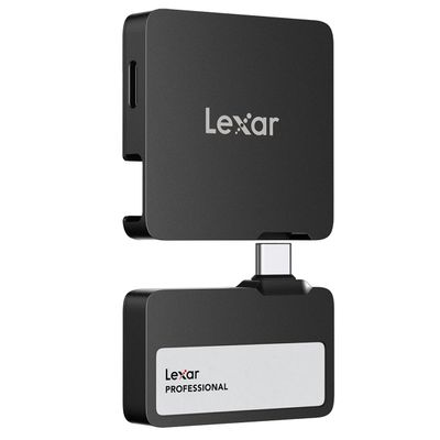 Lexar Professional Go 1TB Portable SSD with Hub - USB 3.2 Gen 2 Type-C, 4 USB-C Connectors, IP65 Dust and Water Resistance, Compatible with Mac, iOS, Windows, Android
