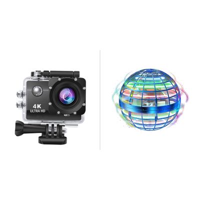 Pro Xtreme 4K Action Camera - Ultra HD Waterproof Camera Video Camera with Wi-Fi, 170 Wide Angle Lens, Image Stabilization, Galaxy Ball Toy Flying Orb Ball 2024 Space BallMultiple Mounting Options