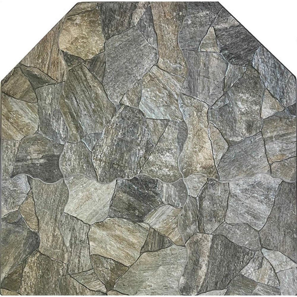 Woodeze Standard Hearth Pad 48" X 48" | Great Lakes Stone Finish | Type 1 UL-Listed | Durable Tile Surface with Angle Iron Frame | USA Made Fireplace Protection | Hearth Pads for Wood Stove
