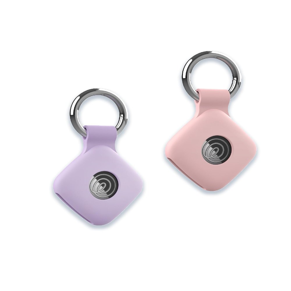 Case for Tile by Life360 Mate (2024) Bluetooth Tracker, Soft Silicone Protective Portable Scratch Shock Resistant1 Pink+1 Purple.