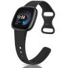 2 Pack Soft Silicone Bands for Fitbit Versa 4/3, Sense 2/1 - Replacement Strap for Women Men (Black/Black, Large) view 2