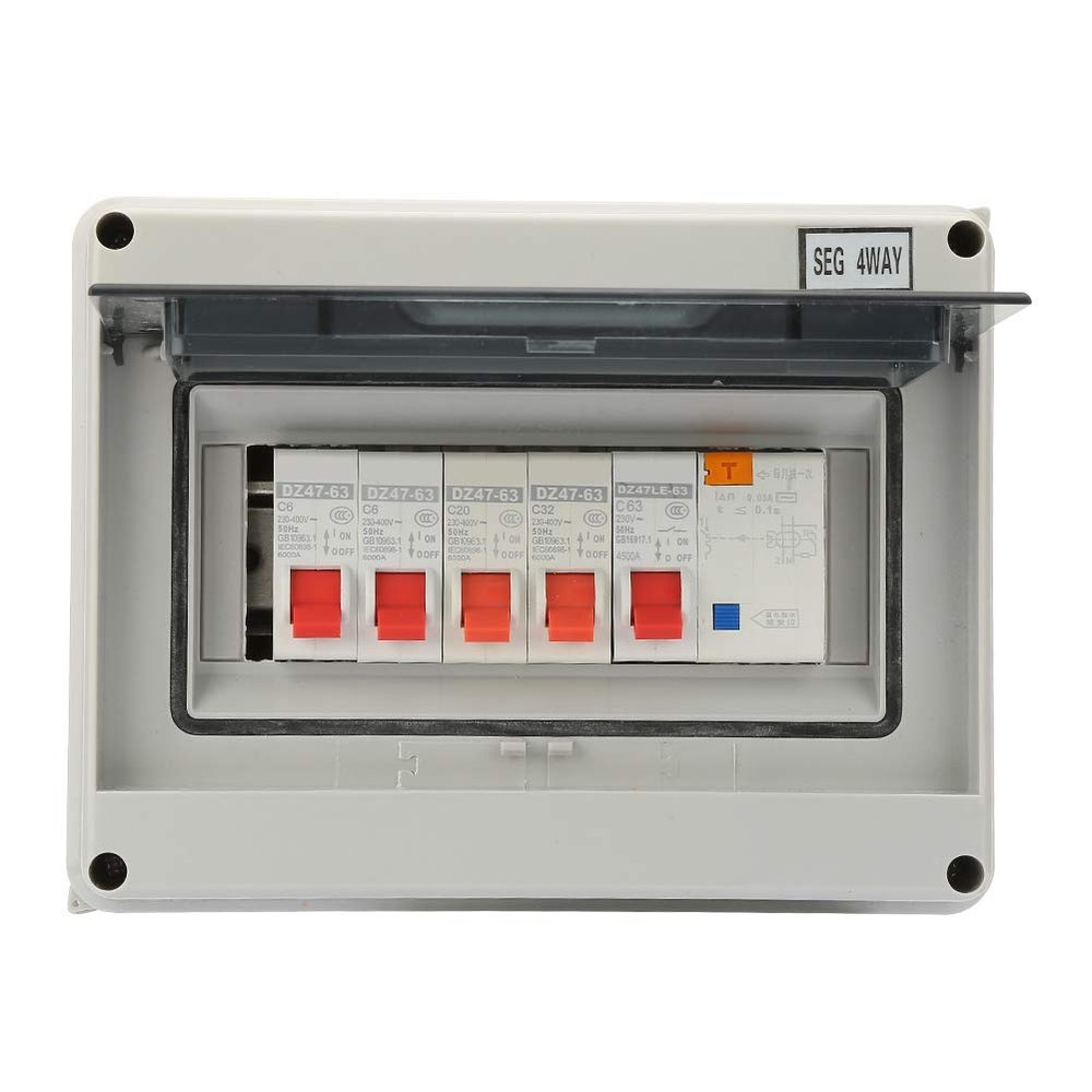 YLHHWVY 4 Way Workshop Consumer Unit 63A 30mA RCD 4MCB 2 * 6A+20A+32A Garage Consumer Unit
