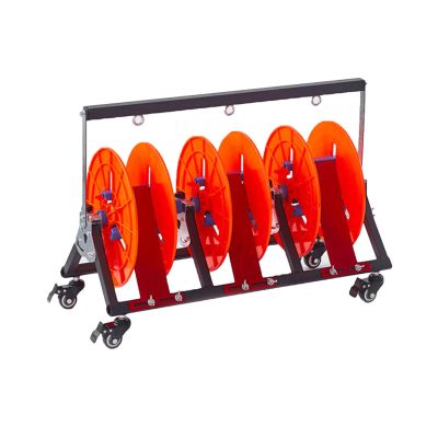 YLQFGUVWK Wheeled Spool Stand, Rolled Wire/Cable Dispenser Heavy Duty Conduit Display and Storage for Electrical Industrial and Retail Use(65x30x47cm)