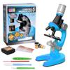 JOEBO Microscope Kit Children Biological Microscope Kit 100X-400X-1200X Microscope Lens Adapters(Blue B) view 1