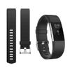2 Pack Sports Bands for Fitbit Charge 2 Bands, Soft Classic Adjustable Waterproof Replacement Strap Wristbands for Women Men (Black/Black, Small) view 2
