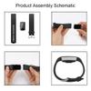 2 Pack Sports Bands for Fitbit Charge 2 Bands, Soft Classic Adjustable Waterproof Replacement Strap Wristbands for Women Men (Black/Black, Small) view 4
