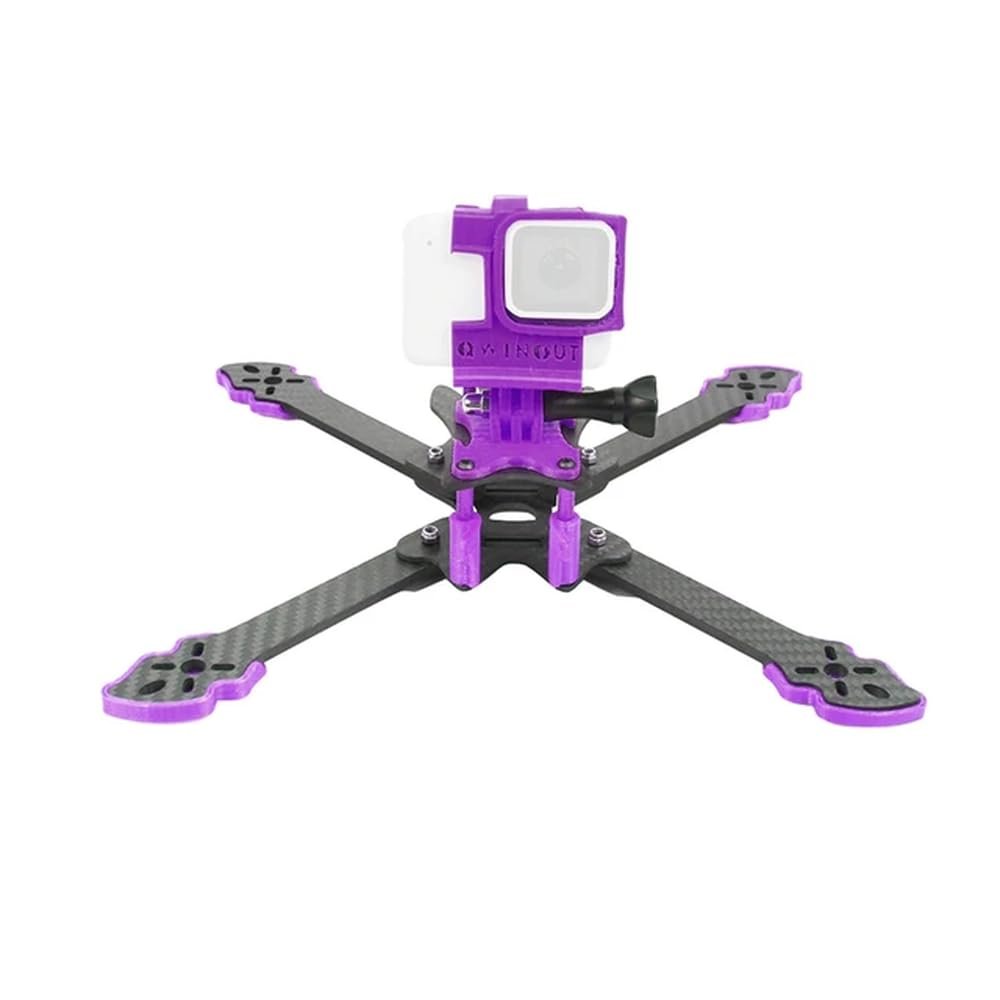 CUIPPWRJ DIY Owl260 260mm Carbon Fiber Frame Compatible with GoPro5 6 7 3D Printed TPU Camera Mount Compatible with Racing Drone Cinewhoop Cinedrone(Adjustable Purple)