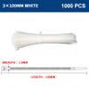 Pack of 1000/250Pcs White Nylon Cable Self-locking Wire Zip Ties Set Kit 3 * 100 3 * 150 4 * 200 Industrial Supply Fasteners Cable (3x100mm,1 Pack) view 2