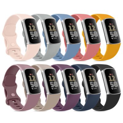 10 Pack Bands Compatible with Fitbit Charge 6 / Fitbit Charge 5 Bands for Women Men, Soft Silicone Waterproof Straps Replacement Wristbands Compatible for Fitbit Charge 5 / Charge 6 Fitness Tracker (10 Pack D, Small)